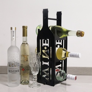 Étagères de comptoir de cuisine sur mesure en fer industriel, meuble de rangement en acier inoxydable noir, présentoir métallique, porte-bouteilles, casier à vin - Product Image 3