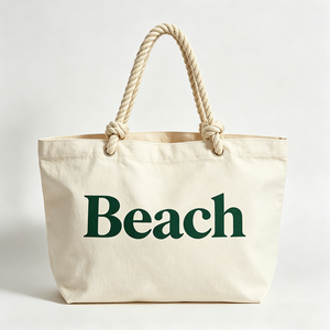 Sac fourre-tout d'été en toile robuste avec poignées en corde pour la plage, les voyages et les escapades de week-end - Product Image 3