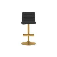 Tabouret de bar ergonomique avec dossier, siège rembourré bleu, base en métal doré, hauteur réglable pour les propriétaires de maisons en Europe et en Amérique, restaurants