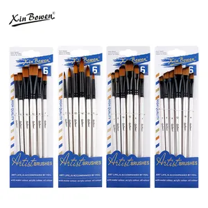 Xin Bowen Set kuas cat seni profesional, Set kuas lukis cat air, akrilik & minyak profesional