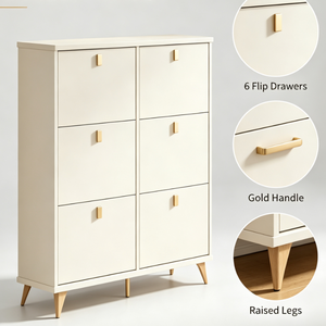 Slim 6 Flip Drawers <strong>Shoe</strong> Storage Cabinet Modern <strong>White</strong> Narrow Entryway <strong>Shoe</strong> Organizer <strong>Shoe</strong> <strong>Rack</strong> for Small Hallway Home Furniture - Product Image 6