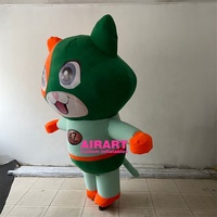Costume d'animal de marche de mascotte gonflable floue personnalisé, costume gonflable de chat de renard de dessin animé pour l'activité publicitaire