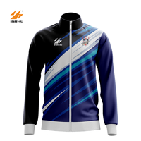 Combinaison d'entraînement de football à manches longues, vêtements d'extérieur d'automne et d'hiver pour hommes, uniforme d'équipe de jeu personnalisé, ensemble de veste de sport