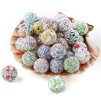 Lot de perles en vrac personnalisables en acrylique brillant fantaisie, multicolores, en forme de diamant, 16 mm, pour bricolage, saines et idéales pour la décoration disco