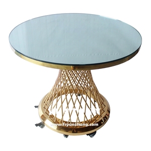 Hiện Đại Vòng Bánh Bảng Vàng Thép Không Gỉ Với Di Chuyển Bánh Xe Cho Đám Cưới Khách Sạn Ngoài Trời Phòng Khách Phòng Ăn Sử Dụng - Product Image 2