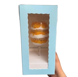 Tùy chỉnh Bánh gói hộp, bánh Fancy hộp với cửa sổ rõ ràng, tùy chỉnh rượu vang Glass hộp bánh - Product Image 3