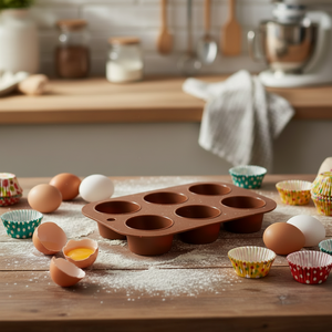 Molde de Silicona para Muffins de 6 Tazas, Libre de BPA, Apto para Lavavajillas, Resistente a Altas Temperaturas, Antiadherente, Apto para Horno de Microondas - Product Image 5