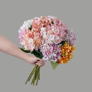 Fleurs d'hortensia artificielles en polyester à branche unique pour décoration intérieure, bouquet de mariage MW52666 - Product Image 2