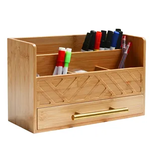 Wood Desk Organizers And Storage With Drawer Bill Mail Holder For Countertop And Kitchen Accessories Workspace