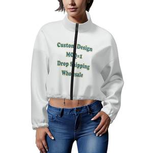 カスタムメイドハワイレイデザインフリースパーカーショートジャケットWihジッパー女性用プリントオンデマンド高品質生地フリース - Product Image 5