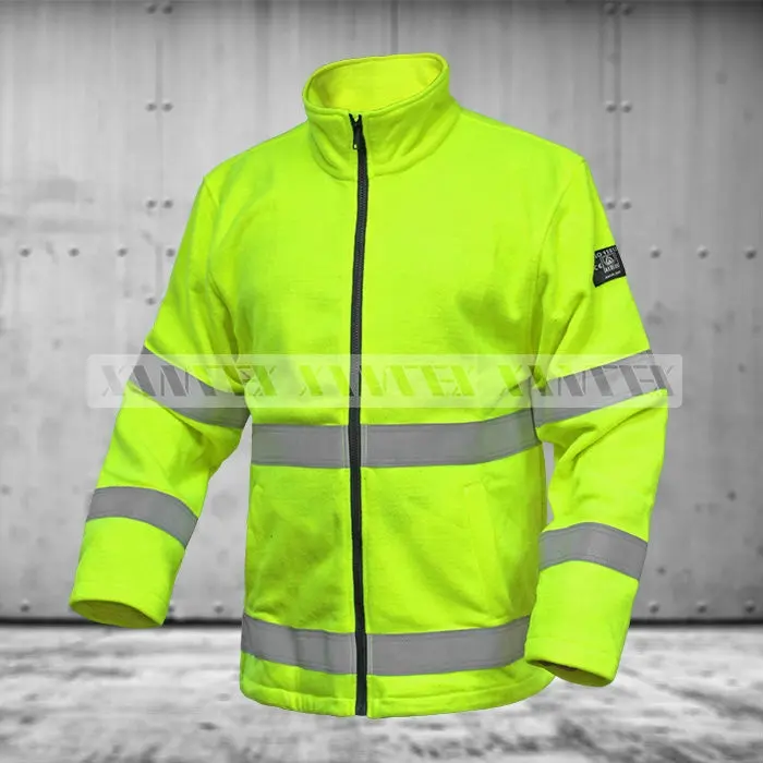 Modacrylic flame retardant jaket bulu domba FR polar fleece workwear kustom jaket musim dingin