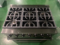 36 pouces. 5,5 Cu. Cuisinière à gaz, plaque de cuisson à 6 brûleurs avec four à convection et grill en acier inoxydable noir avec revêtement PVD anti-traces de doigts