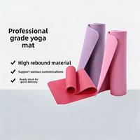 Tapis de yoga NBR extra épais, antidérapant, rectangulaire, 183 cm, à rayures, pour la danse et les sports, personnalisation disponible.