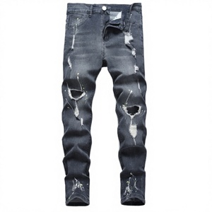 Manteau en jean slim pour homme, directement de l'usine, en coton et fibre de bambou, nouveau, délavé, style américain tendance, respirant, couleur unie - Product Image 2