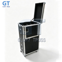 Flight case en aluminium sur mesure pour 12 microphones et supports de micro, robuste, pour le transport d'équipement de scène