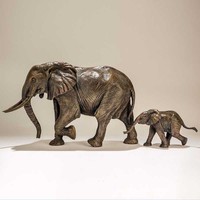 Vente en gros Hall d'hôtel Statue en bronze décorée de taille réelle tête d'éléphant buste Fengshui
