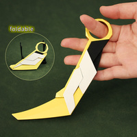 Couteau Karambit Valorant Prime en alliage de zinc, lame segmentée non affûtée de 16 cm, avec support de présentation, couteau Valorant