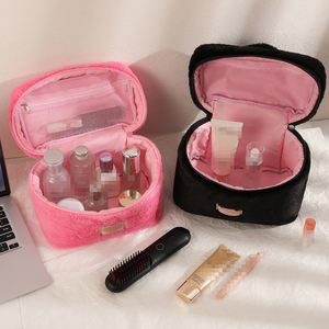 2025กระเป๋าเครื่องสำอางแบบมีซิปขนาดใหญ่แบบพกพากระเป๋าเก็บเครื่องสำอางมีขนยาวสำหรับเดินทางกระเป๋าเก็บเครื่องสำอางลิปสติกเนื้อนุ่ม - Product Image 5
