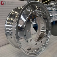 Velg Truk Aluminium Tempa 22,5 Inci Gaya Alcoa, Velg Alloy Ringan untuk Truk Komersial Tugas Berat