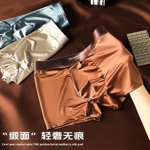 Herenslips van luxe zijde, naadloze, antibacteriële satijn-achtige ijzijde, ademend, met tailleband van gebreid materiaal voor gevoelige huid. - Product Image 3