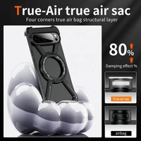 Pour Google Pixel 11 10 9 Pro XL – Coque pare-chocs métallique sans cadre avec béquille 360° °   Coque de téléphone rotative sans bordure avec aimant, noire
