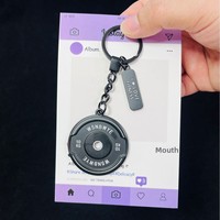 Support de barre de musculation à poids fixe avec logo personnalisé, attache pour Leathersquat Maker, manchon de barre, porte-clés en alliage 3D jaune pour disque de poids