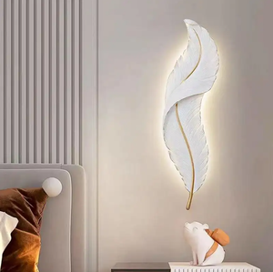 Modern Indoor Porch Corridor LED Resin Wall <b>Lamp</b> Creative <b>Feather</b> Shape Sconce Light for Hotels Durable and Stylish - Product Image 2
