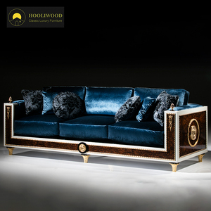 Bán Buôn Mới Nhất Thiết Kế Cổ Điển Nhung Sofa Đặt Đồ Nội Thất Phòng Khách Màu Xanh Ý Cổ Điển Sang Trọng Nhung Sofa - Product Image 1