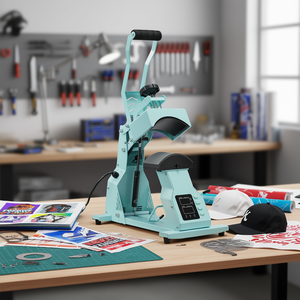 Máquina de Prensa de Calor Semiautomática Eléctrica con Placas Intercambiables para Gorras y HTV, 110V D0100X30W5X - Product Image 2