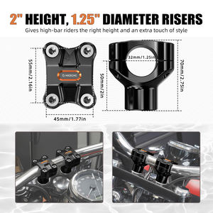 Rehausseurs de guidon en aluminium NICECNC de 2 pouces pour guidon de 1,25 pouces pour Harley Dyna <span class=keywords><strong>CVO</strong></span> Fat Bob FXDFSE FXDFSE2 Fat Bob FXDF Low Rider FXDL - Product Image 4