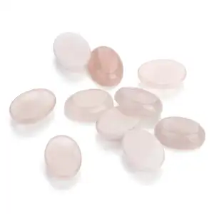 15*20mm naturel ovale Agate dos plat Rose Quartz pierres précieuses Cabochons guérison Chakra cristal pierre sans trou pour la fabrication de bijoux - Product Image 1
