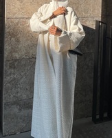Abaya Kimono Épaisse Willson Tween à Fentes pour Femmes, Design Hiver Automne, Vêtement Musulman, Robe Grande Taille