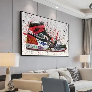 Moderne Graffiti Artwork Sportschuhe Leinwand Poster und Drucke Pop Street Art Wand dekorative Bilder für Home Living Room Decor