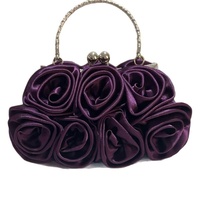Sac de soirée en satin personnalisé avec fleurs, pochette de mariée, sac à main pour femme, design rose 3D, pour mariage, fête, bal de promo