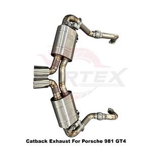 Vortex Track-Edition Titanium Catback System Featuring Vacuum Valve For Porsche 981 GT4 Racing Part - Product Image 3
