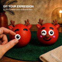 Nouveau jouet anti-stress DIY de Noël 2026 : renne mignon à presser avec visage amusant – Promotion à prix réduit