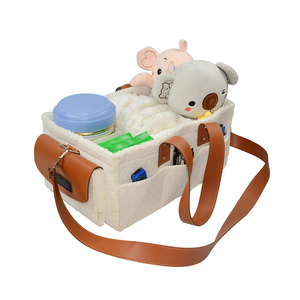Nuohui Vente Chaude Teddy Polaire <span class=keywords><strong>Sac</strong></span> À <span class=keywords><strong>Langer</strong></span> nappy caddy, nounours caddy panier de rangement panier décoratif pliable - Product Image 4