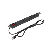 Multiprise en alliage d'aluminium 20A 125V 2500W NEMA 5-15P à 8 prises, montage horizontal, pour rack de serveur de centre de données PDU - Vente chaude