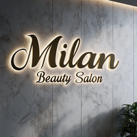 Tapis de brosse 3D Kelly rétro-éclairé LedLetter mur métal extérieur acrylique signalisation intérieure logo personnalisé enseigne lumineuse LED pour les entreprises