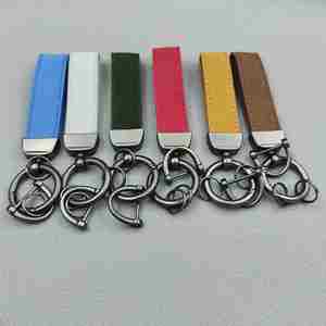 Leather Keychains in Bulk Personalized Luxury PU <b>Keychain</b> Charm Pendant <b>Custom</b> Promotional Logo for Car Business Gift Wholesale - Product Image 1