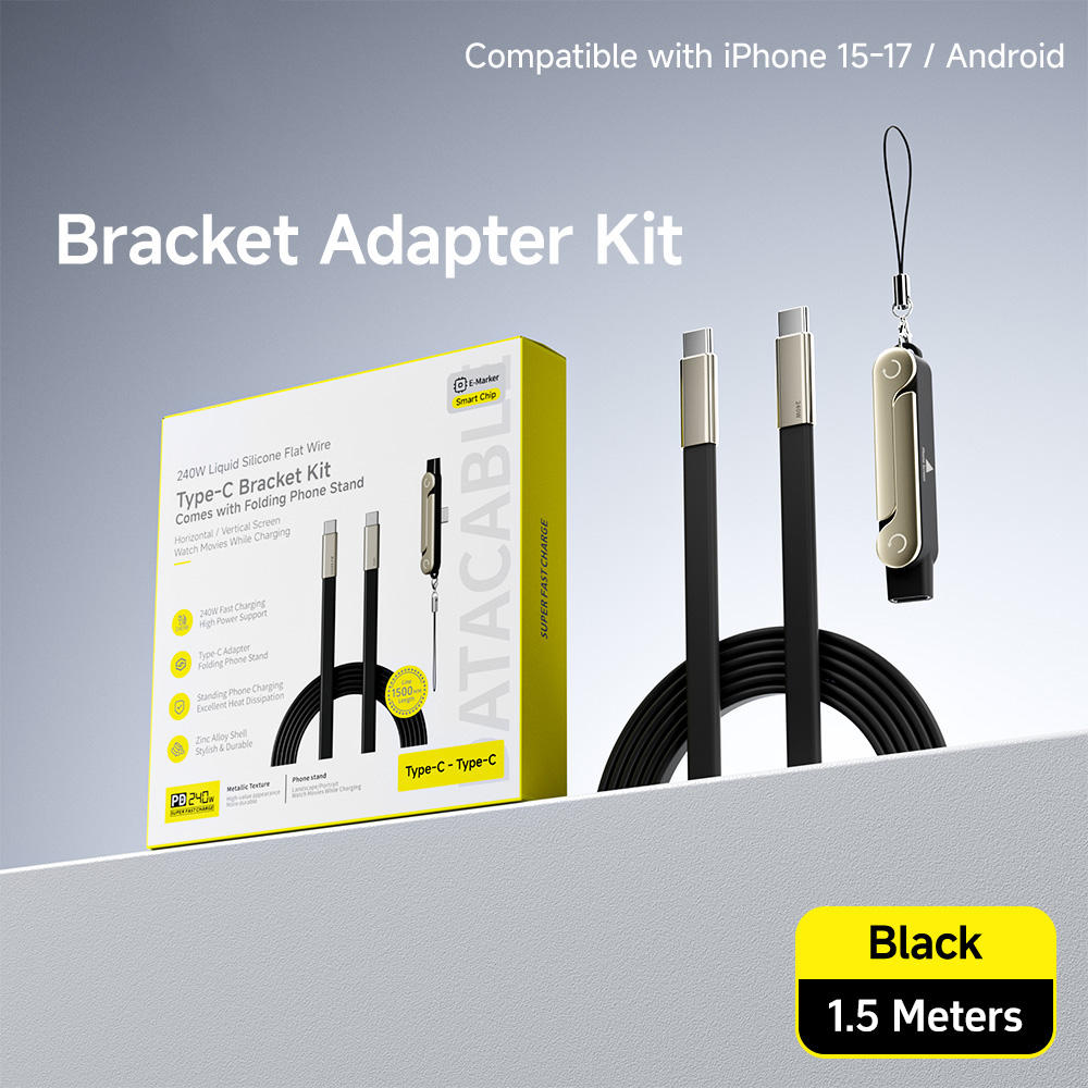 Cable negro con adaptador de pulsera