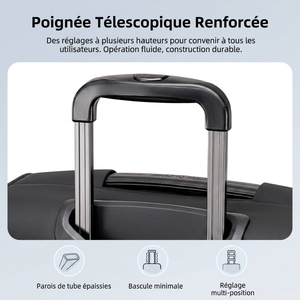 Valise de voyage Arctic Hunter en polyester avec serrure TSA, étanche, légère, 4 roues pivotantes, bagage multifonction - Product Image 3