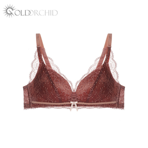 New Style Comfortable Wire Free Breathable Everyday <strong>pink</strong> 2 Piece <strong>Set</strong> Women's Bra <strong>Bikini</strong> Panty Lace <strong>Set</strong> Bow Padded Waist Logo - Product Image 4