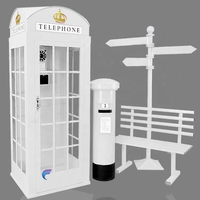 Cabina Telefónica Dorada de Londres Desmontable de Alta Calidad, Elegante y Moderna, para Decoración de Bodas y Eventos, con Audio para Libro de Visitas