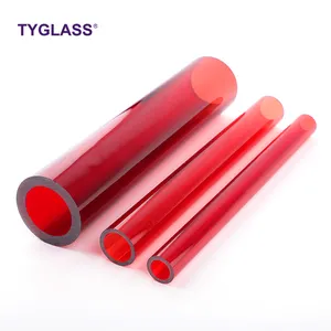 TYGLASS nova cor borosilicato vidro tubo redondo tubo de vidro vermelho tubulação de diferentes profundidades