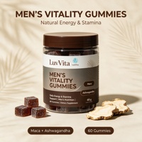 Gummies Vitalité Homme LuvVita avec Maca & Ashwagandha – Soutien Naturel Énergie & Endurance, Soulagement du Stress, Complément Herbal