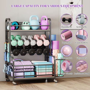 Support pour haltères 450 LBS, support de rangement pour haltères, support de rangement pour haltères pour l'entraînement en force avec roulettes - Product Image 2