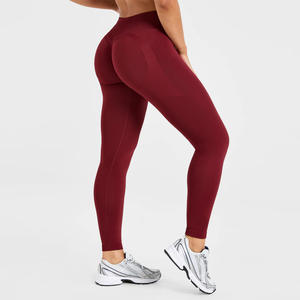 Leggings de Yoga sin Costuras para Mujer, Cintura Alta, Control de Abdomen, Levanta Glúteos, Color Sólido, Pantalones Ajustados de Fitness para Correr y Deportes - Product Image 1