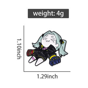 Chica de dibujos animados juego de rol esmalte Pin juego creativo personaje Metal broche solapa mochila ropa insignia - Product Image 6