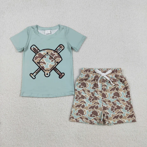 Conjuntos de Ropa de Verano para Bebés y Niños Pequeños, 2 Piezas, de 0 a 16 Años, Camiseta de Manga Corta con Estampado de Camuflaje y Pantalones Cortos con Cintura Elástica - Product Image 6